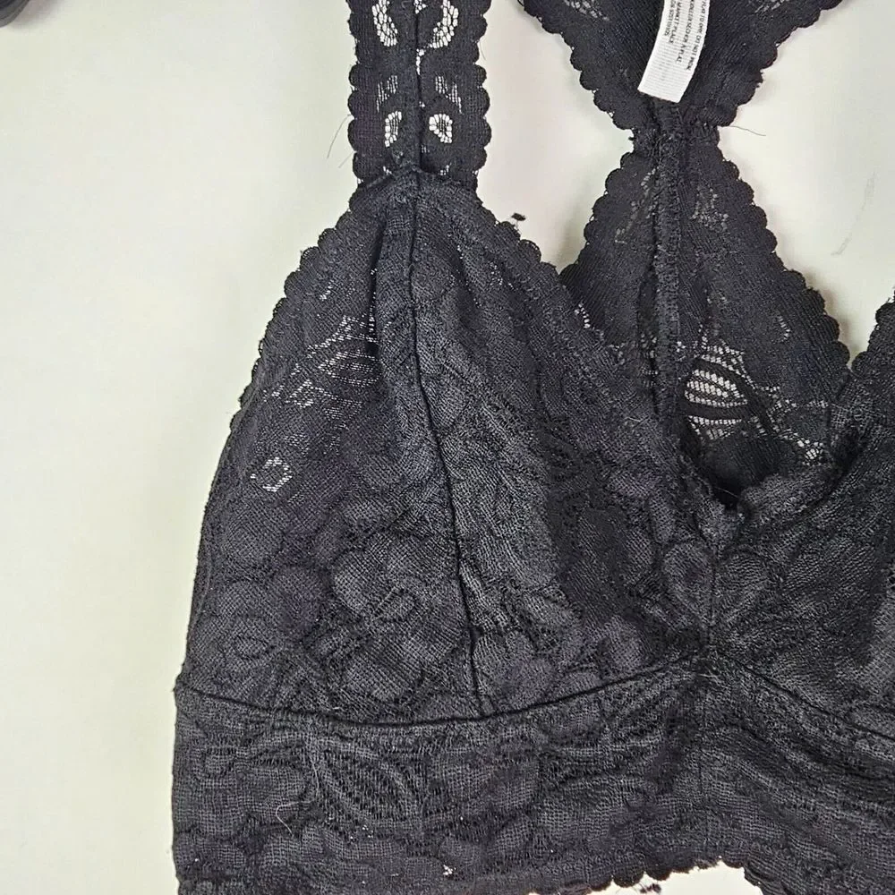Free People Intimately Free Lace Black Wireless‎ Bralette XS Pre-Owned